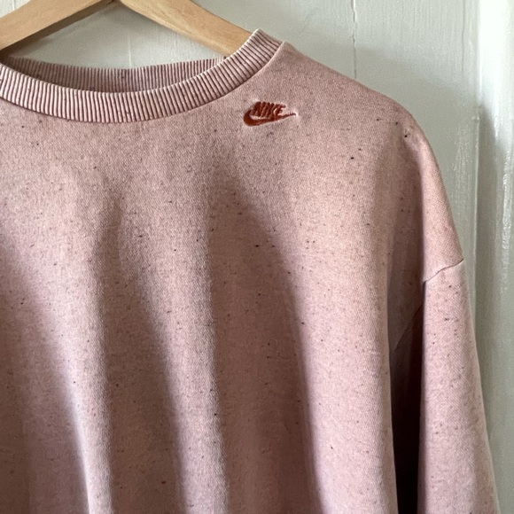 Nike Sweatshirt Womens Large Pink Confetti Sporty Athleisure Embroidered Logo - Picture 2 of 9